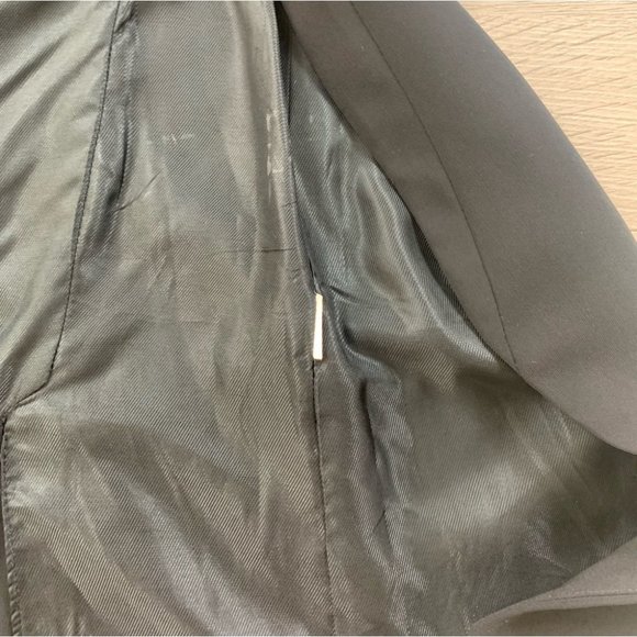 Zara Black Sleeveless Blazer Duster Jacket Vest Open Front Padded Shoulders - Picture 7 of 9